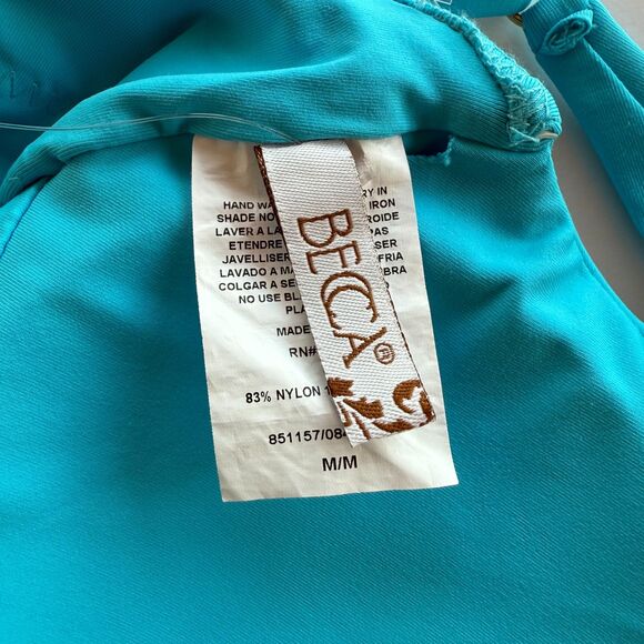 NWT BECCA Color Code V-Wire One-Piece Swimsuit in Pool Aqua Blue Size Medium - Picture 10 of 15